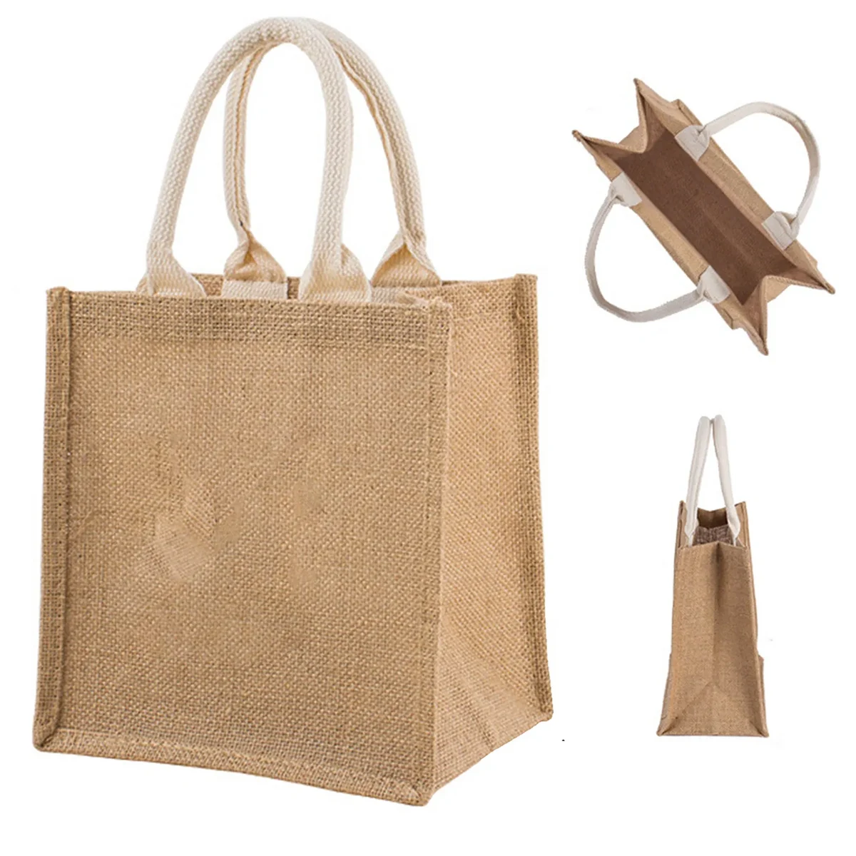 Customizable Blank Burlap Tote bag 1