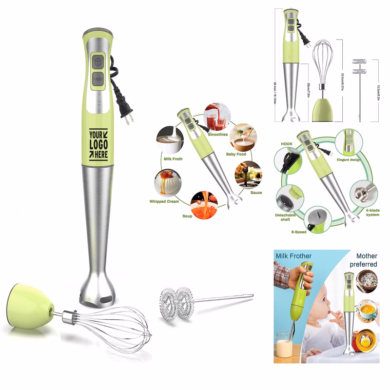3-in-1 8-Speed Stick Blender with Milk Frother, Egg Whisk