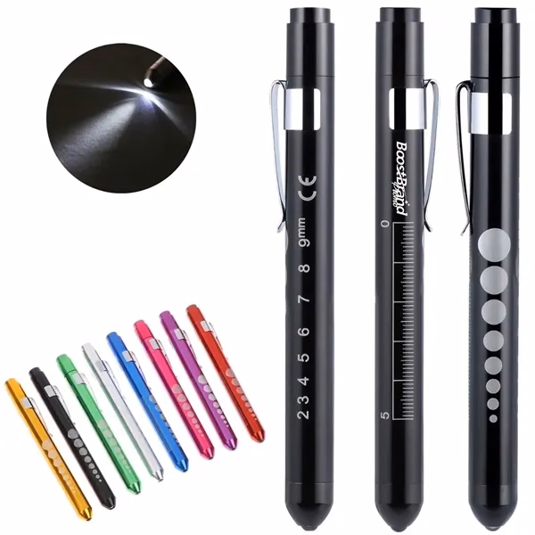 Custom Compact LED Penlight with Integrated Pupil Gauge — Medical Professional Tool