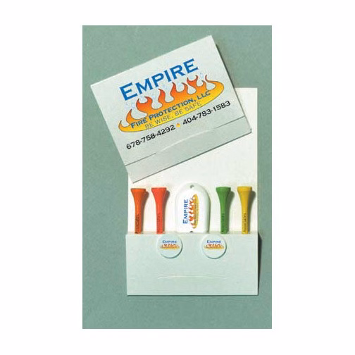 Pro Elite Gold Standard Golf Outing Packet w/ Four 2 3/4" Tees, 2 Markers & 1 Fixer