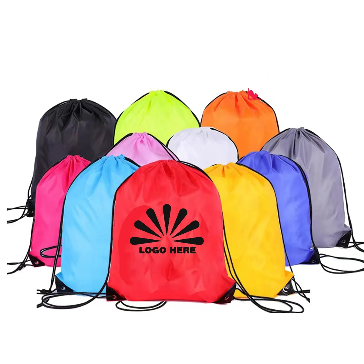 Drawstring Backpack With Customizable Logo 1