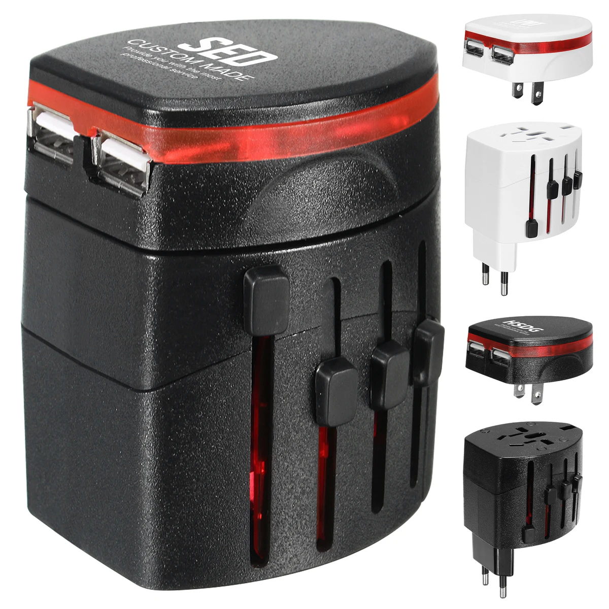 International Universal Travel Power Adapter With 2 USB Ports 1