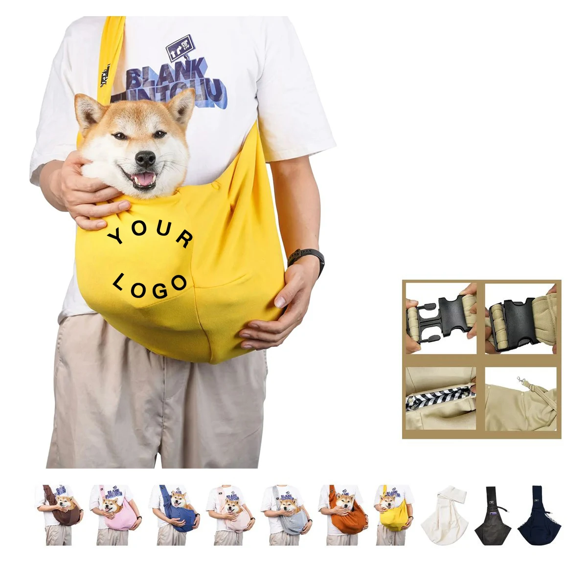 Small Dog Sling Bag with Breathable Fabric Design 1