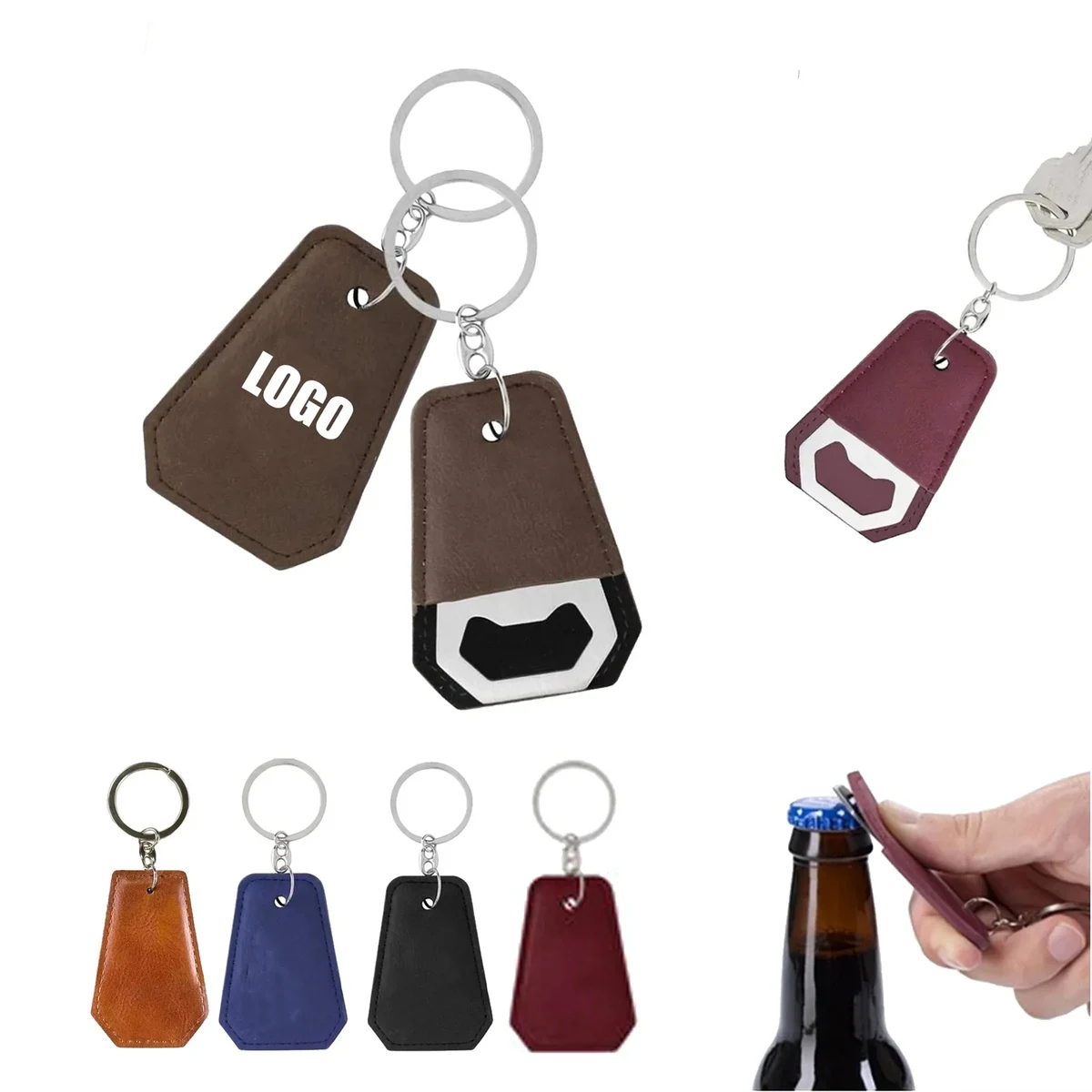 PU Bottle Opener with Key Chain 1