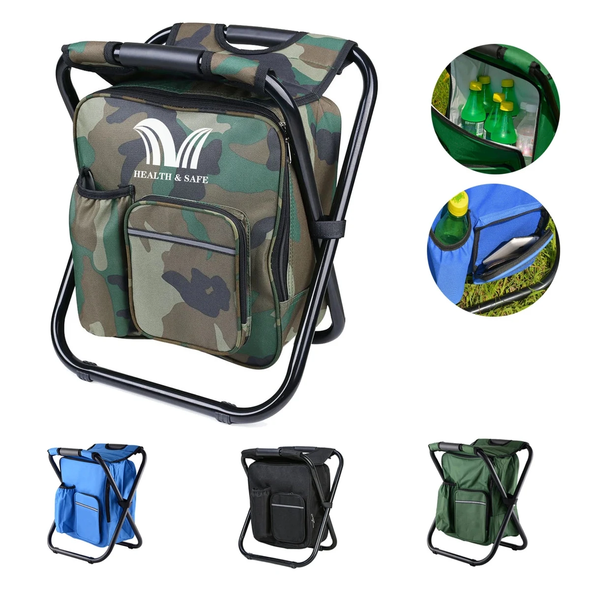 Foldable Waterproof Oxford Cooler Backpack Camping Chair 1