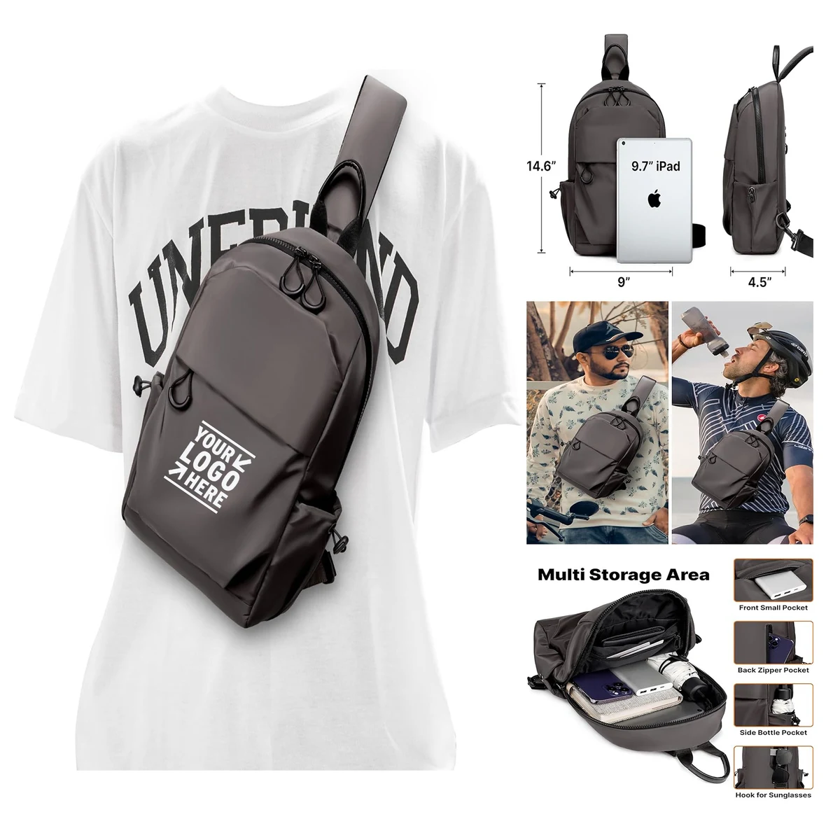 Crossbody Backpack Travel Daypacks Chest Pack Outdoor Shoulder Men One Strap Small Sling Bag 1