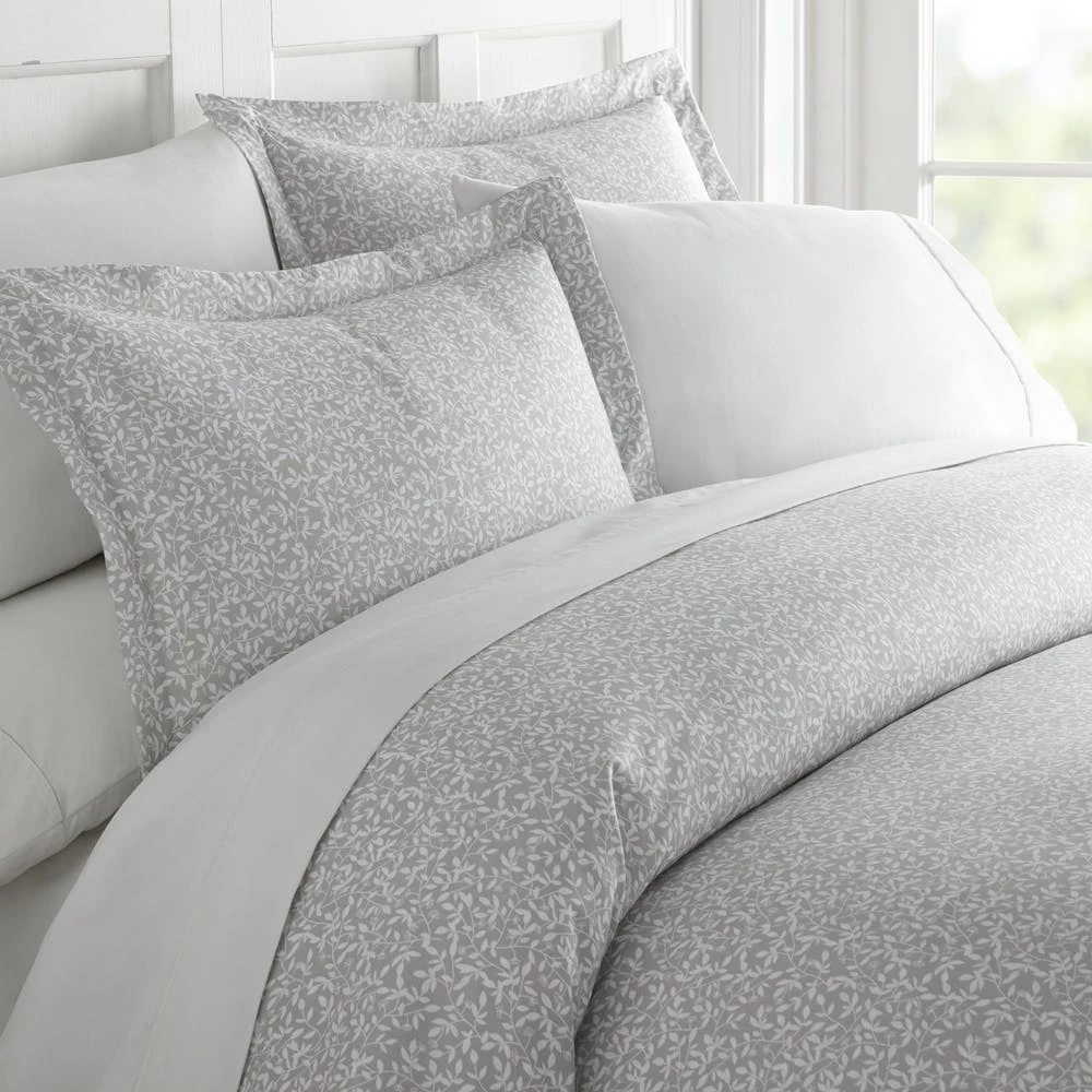 Duvet Cover Sets - Gray Trellis Twin 2 Piece 1