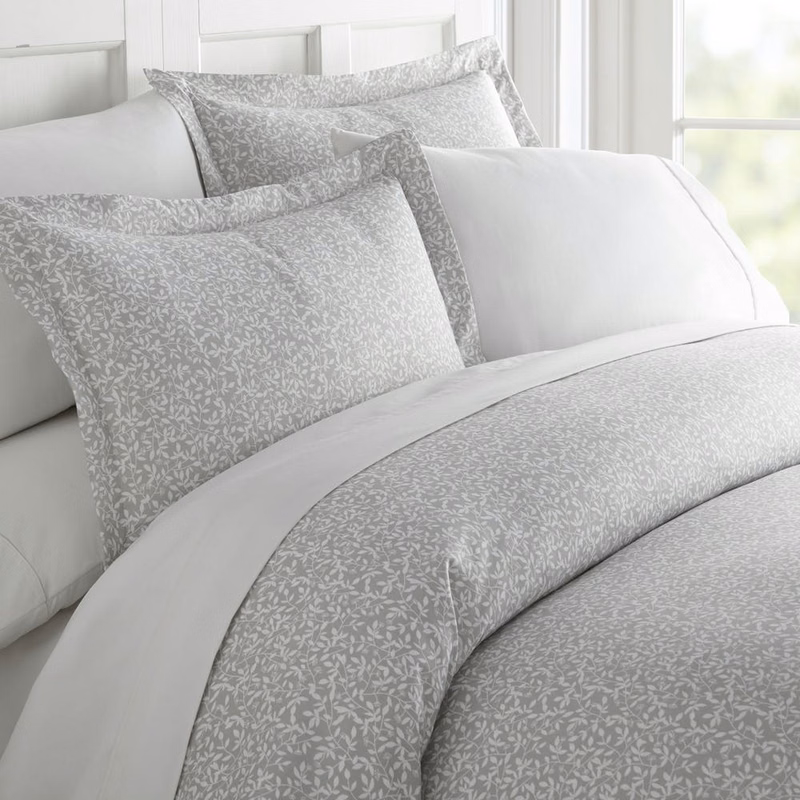 Duvet Cover Sets - Gray Trellis Twin 2 Piece