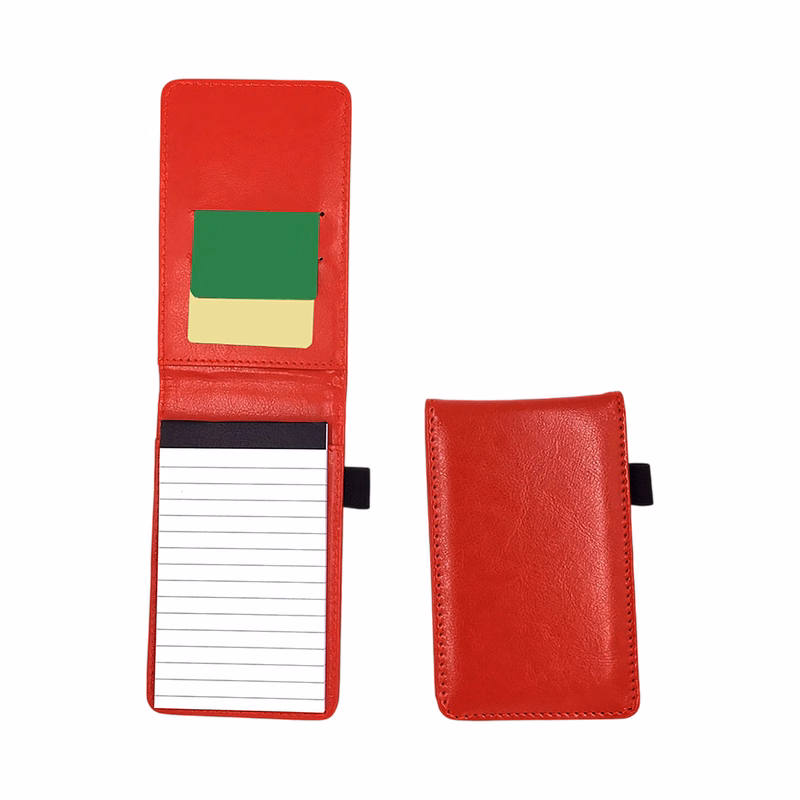 Premium Leather Mini Pocket Notepad Set with Pen Holder