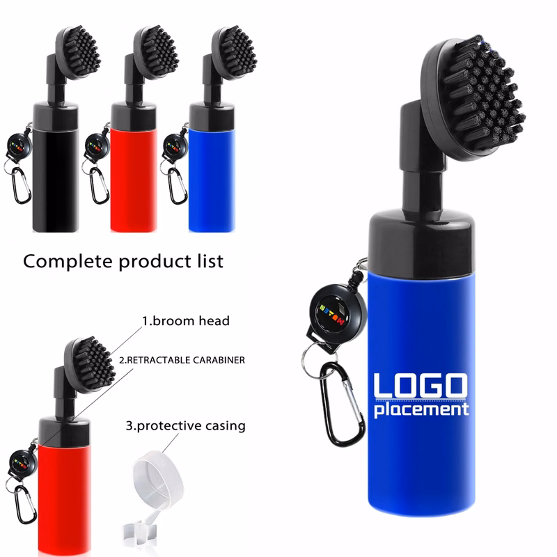 Golf Club Spray Cleaning Brush With Carabiner