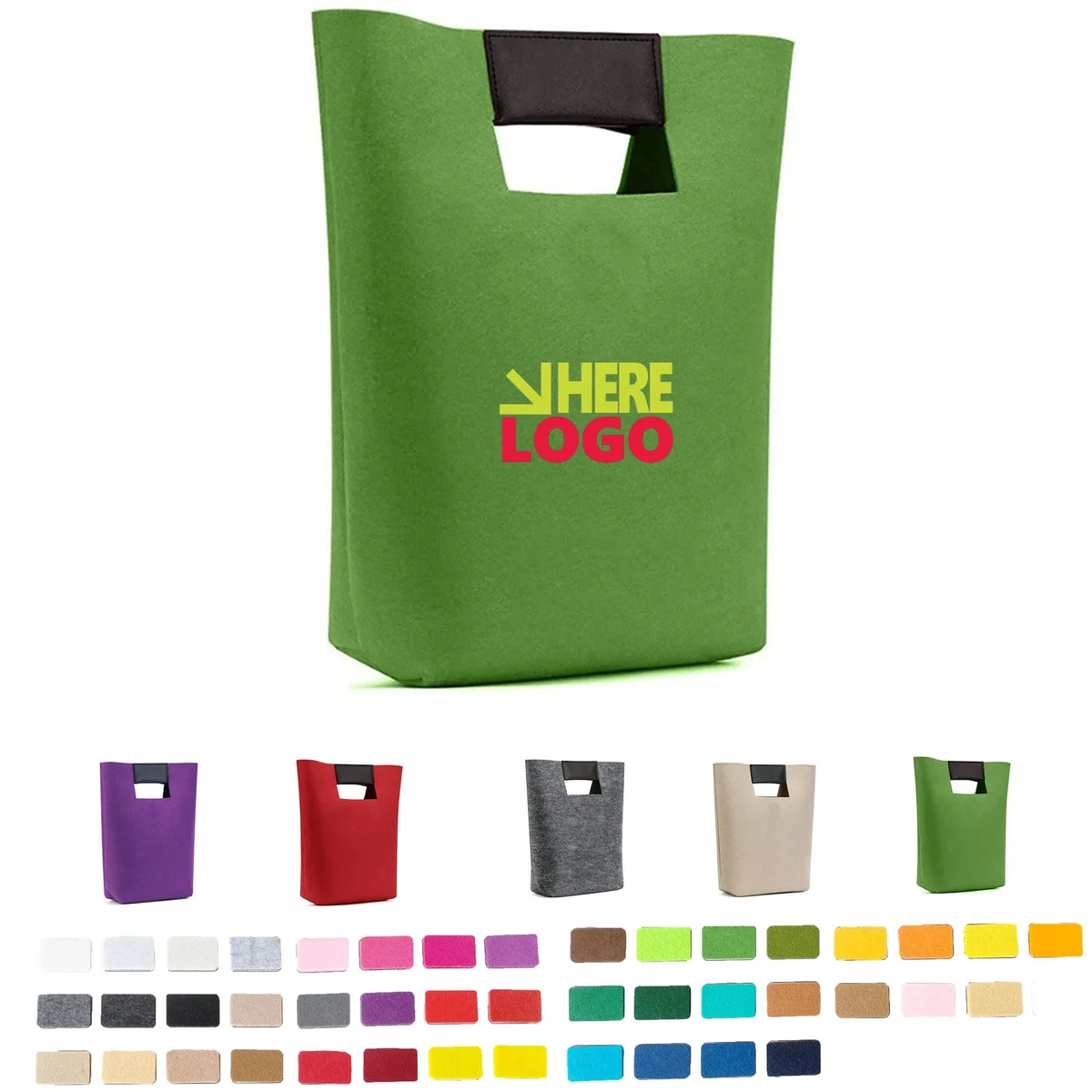 Handle Carrier Reusable Tote Bag, custom tote bag with logo imprint 1