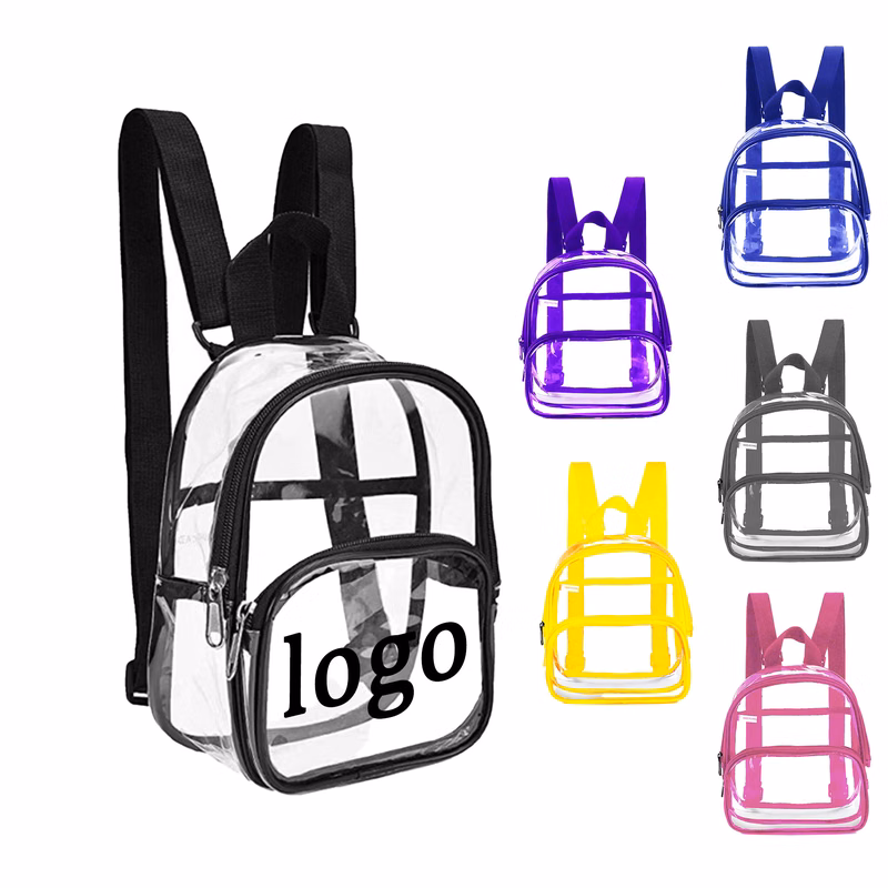 MOQ 30 Transparent Backpack 9"L x 7.5"W x 2.8"H