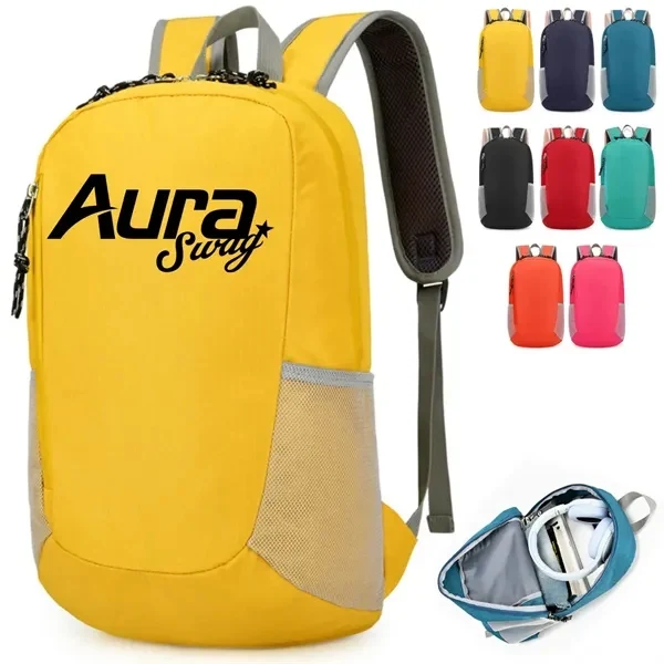 Custom Lightweight Travel Backpack — Mesh Side Pockets 17" Outdoor Adventure Bag 1