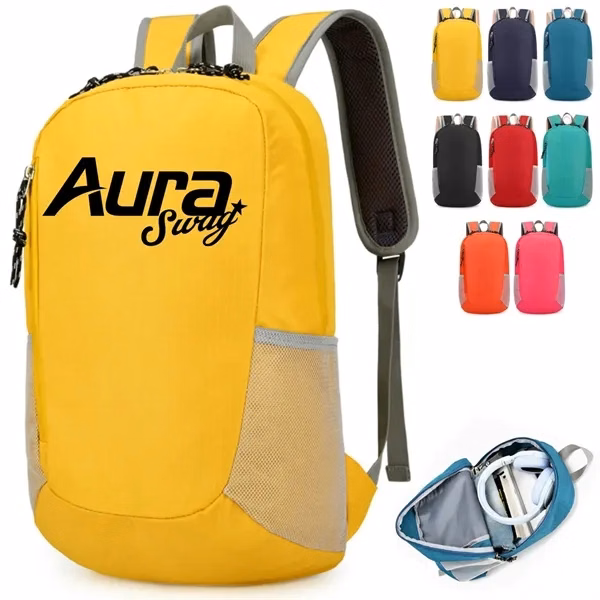Custom Lightweight Travel Backpack — Mesh Side Pockets 17" Outdoor Adventure Bag