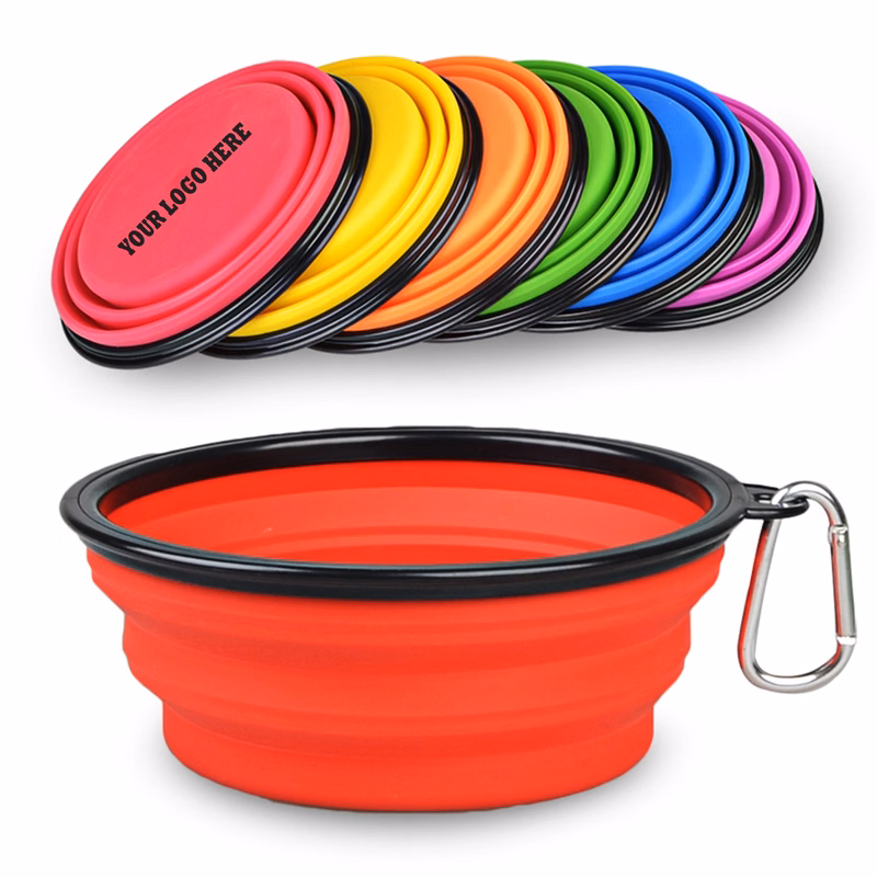 34 oz Travel Portable Dog Bowl with Carabiner Clip
