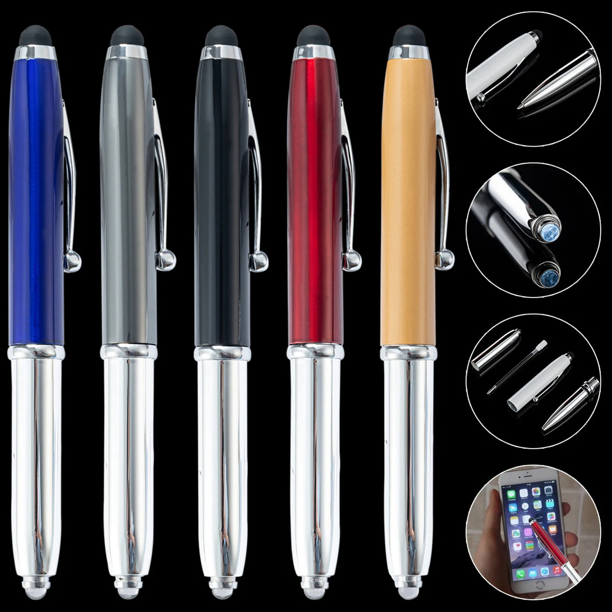 LED Ballpoint Pen with Stylus Tip 1