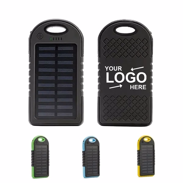 Custom Silicone Dual USB Solar Power Bank 5.71 inch — Outdoor Adventure Essential