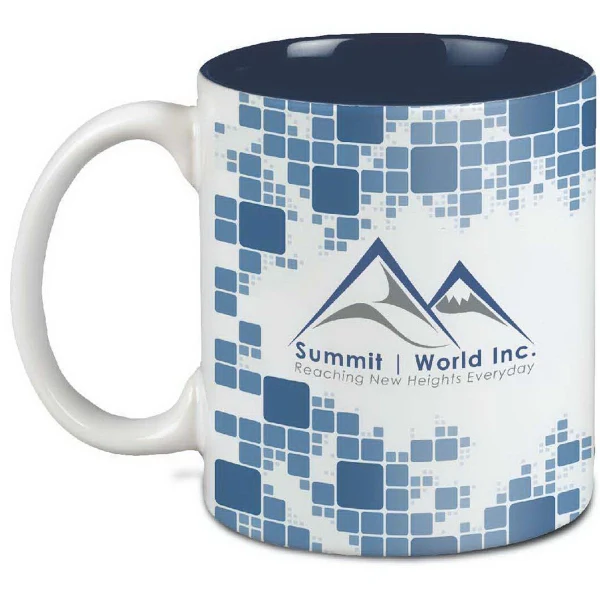 11 Oz. White/Cobalt Blue Two Tone Ceramic Mug 1