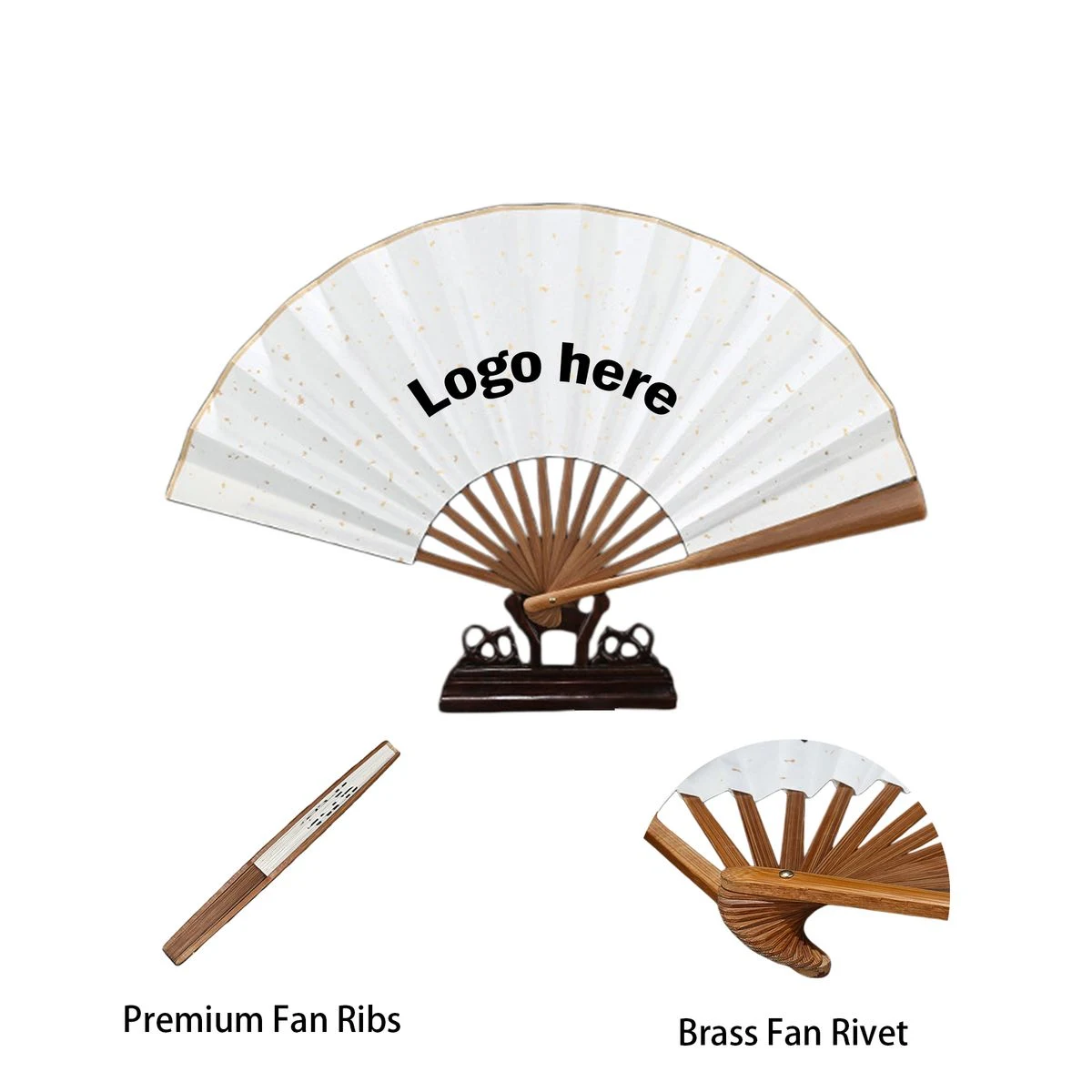 8" Paper Folding Hand Fan 1