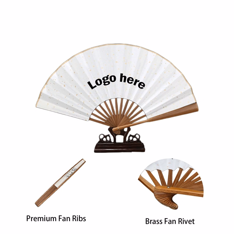 8" Paper Folding Hand Fan