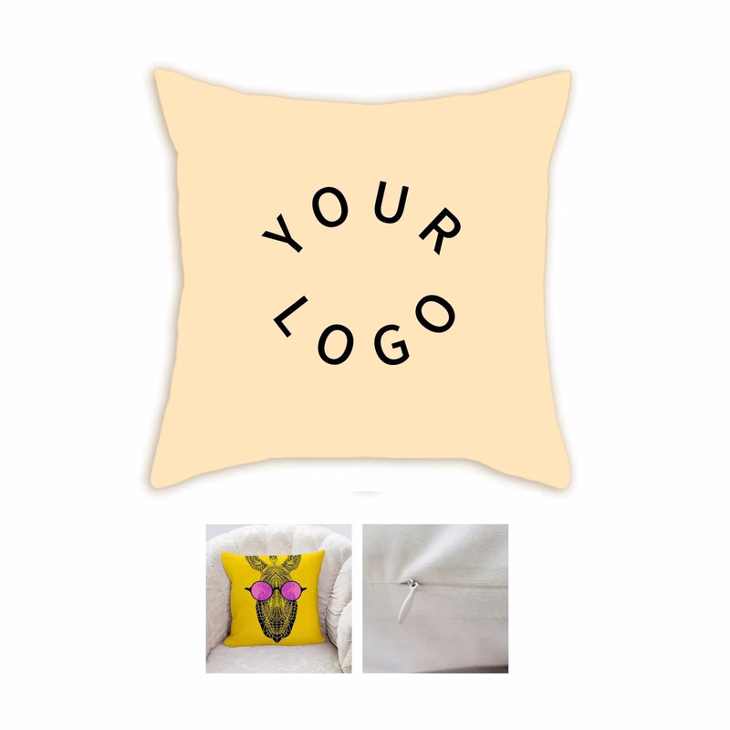 Linen Fabric Pillowcase with Invisible Zipper Closure