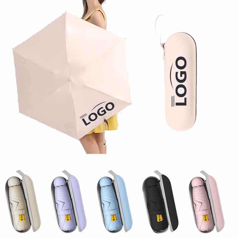Mini Folding Umbrella With Capsule Case