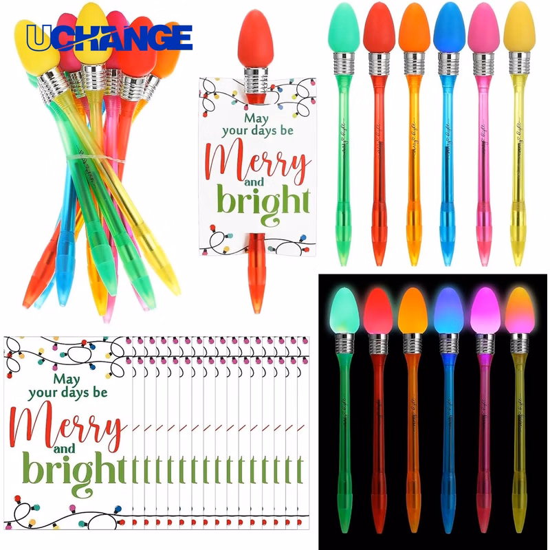 Light-Up Bulb Plastic Ballpoint Pen for Creative Promotions