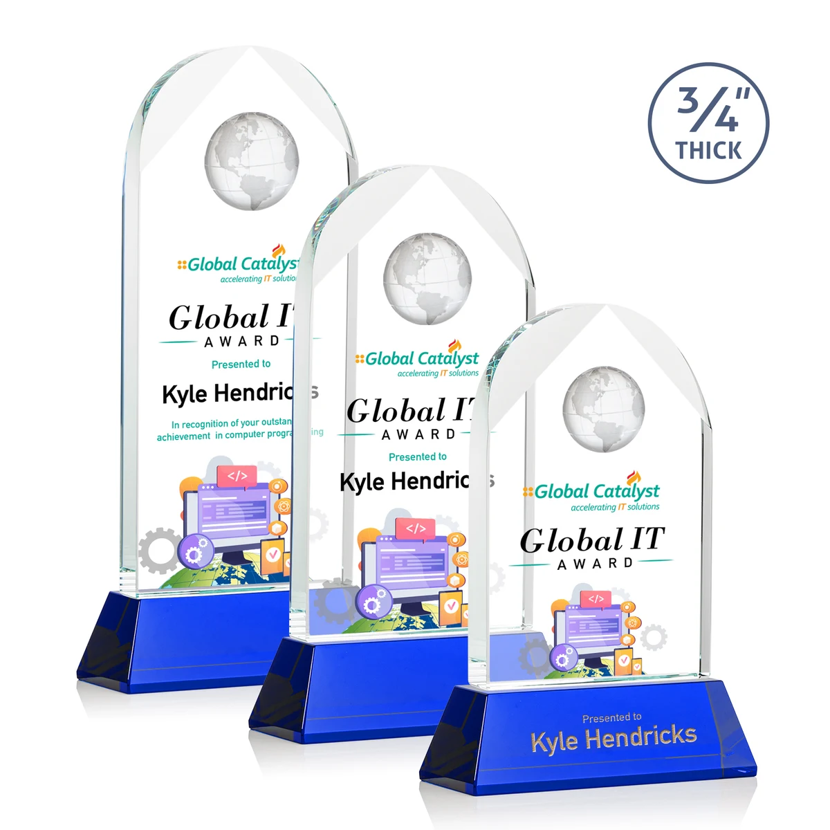 Blake Globe VividPrint™ Award on Newhaven - Blue 1