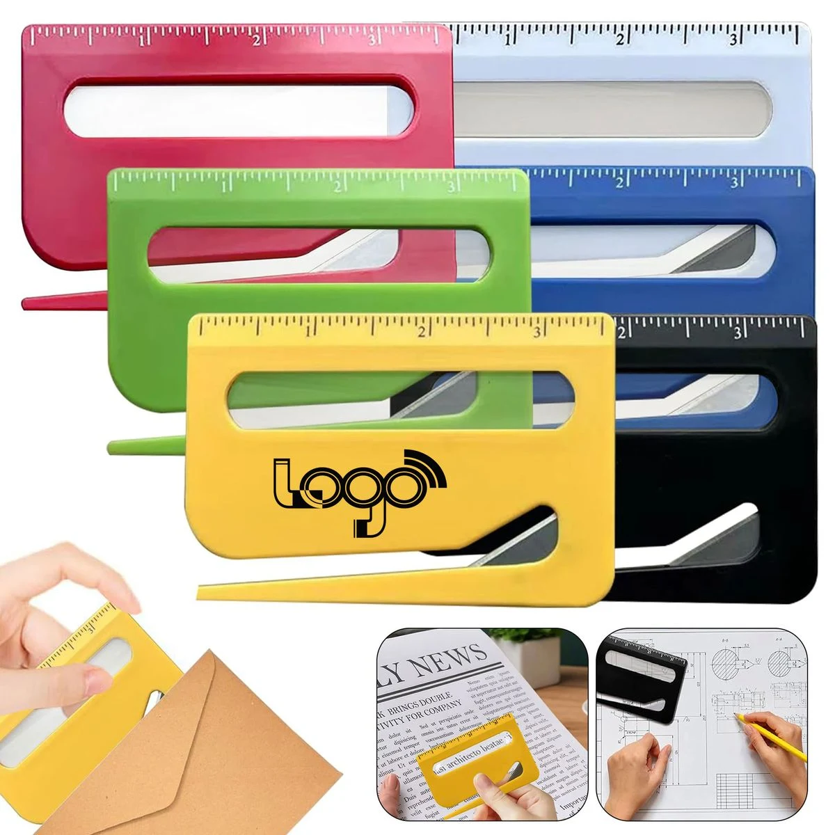MOQ50 Envelope Opener With Magnifier And Ruler 1