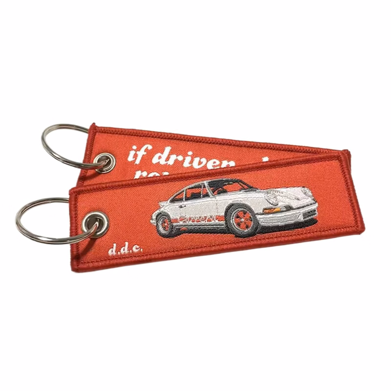 Woven Keychain with Metal Ring