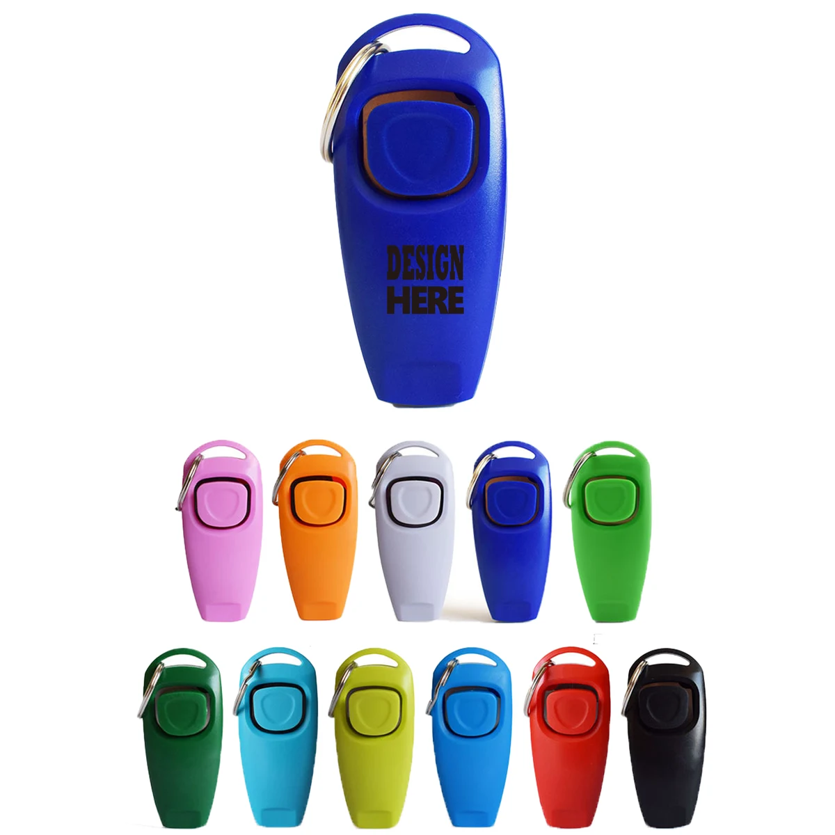 Two-In-One Dog Training Whistle Clicker Outdoor Survival Keychain 1