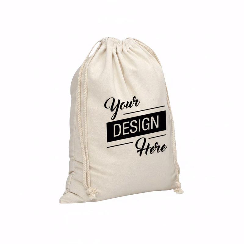 Large Cotton And Linen Drawstring Bag ( 5" X 7" )