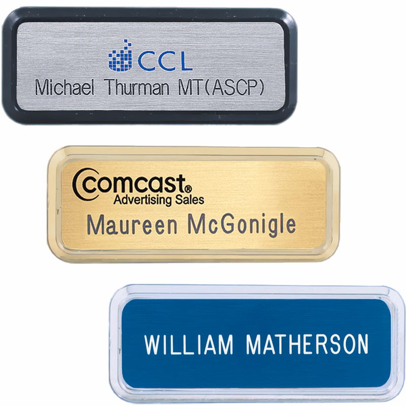 Las Vegas Plastic Name Badge (Standard Size 1-5/16" x 3-5/16"