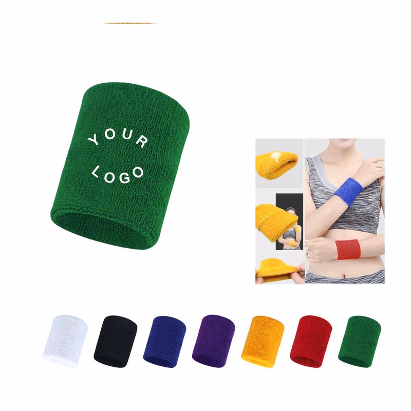 Embroidered Sports Wristband with Logo Option