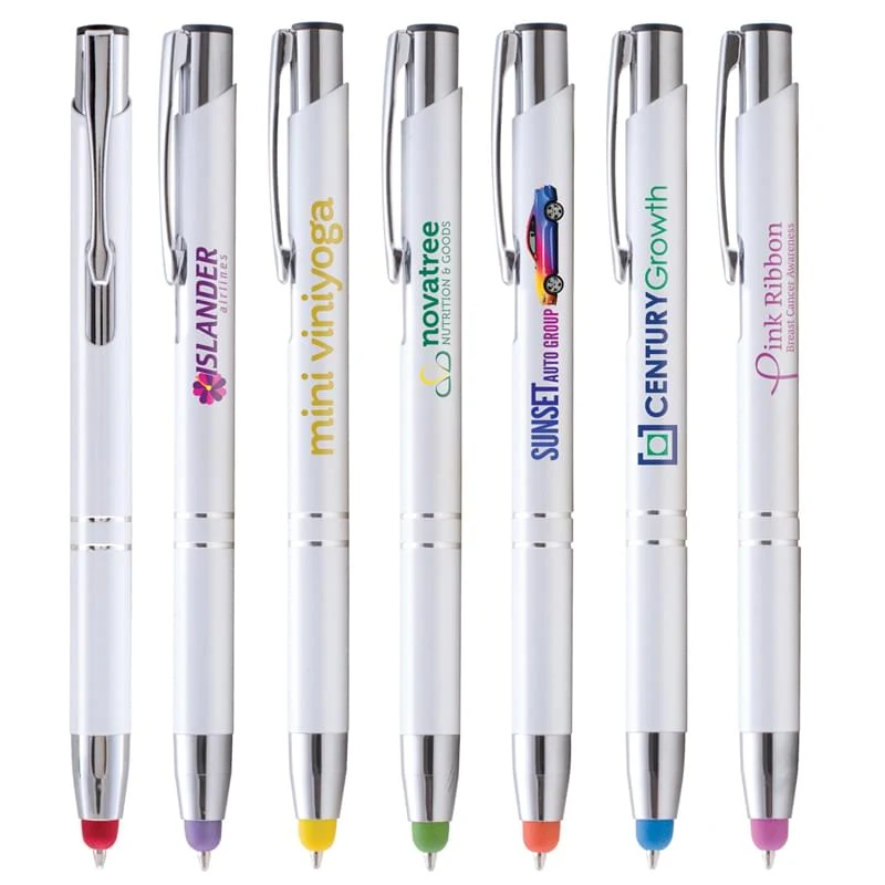 Chico Brights w/Stylus - - Full-Color Metal Pen 1