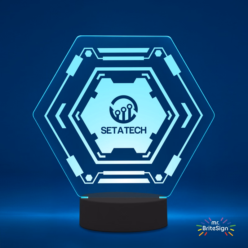 mr.BriteSign LED Acrylic Sign - Hexagon