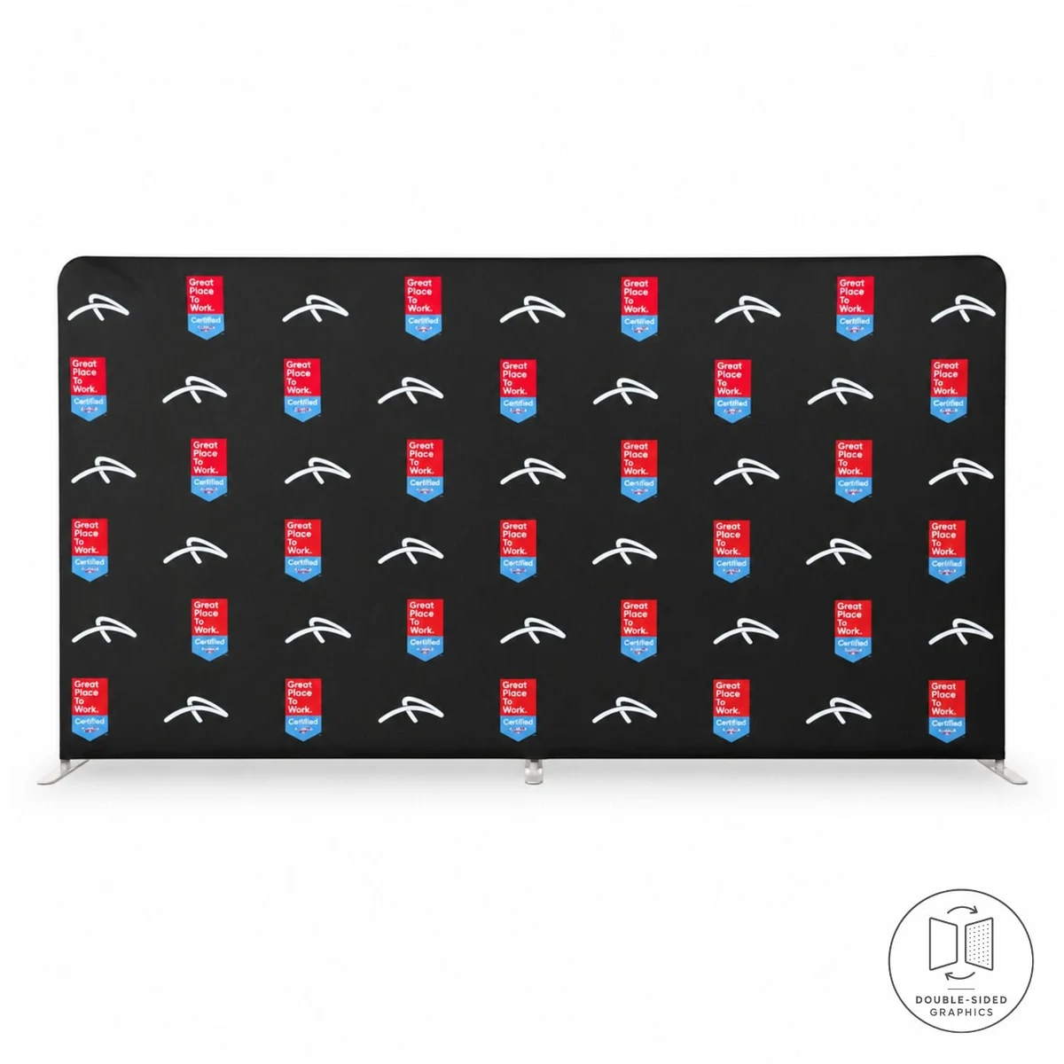 15'W x 8'H EuroFit Tension Fabric Straight Wall Kit, Double Sided Graphics, Superior Blockout Fabric 1