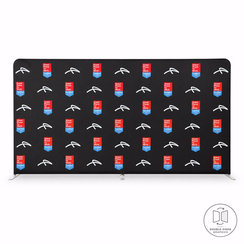 15'W x 8'H EuroFit Tension Fabric Straight Wall Kit, Double Sided Graphics, Superior Blockout Fabric