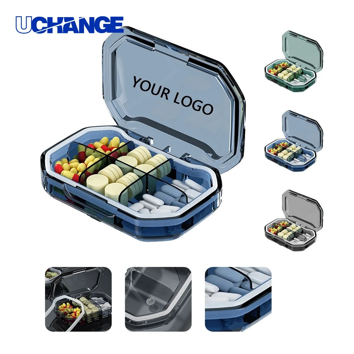 Pill Organizer Case Portable with Moisture Protection Seal 1