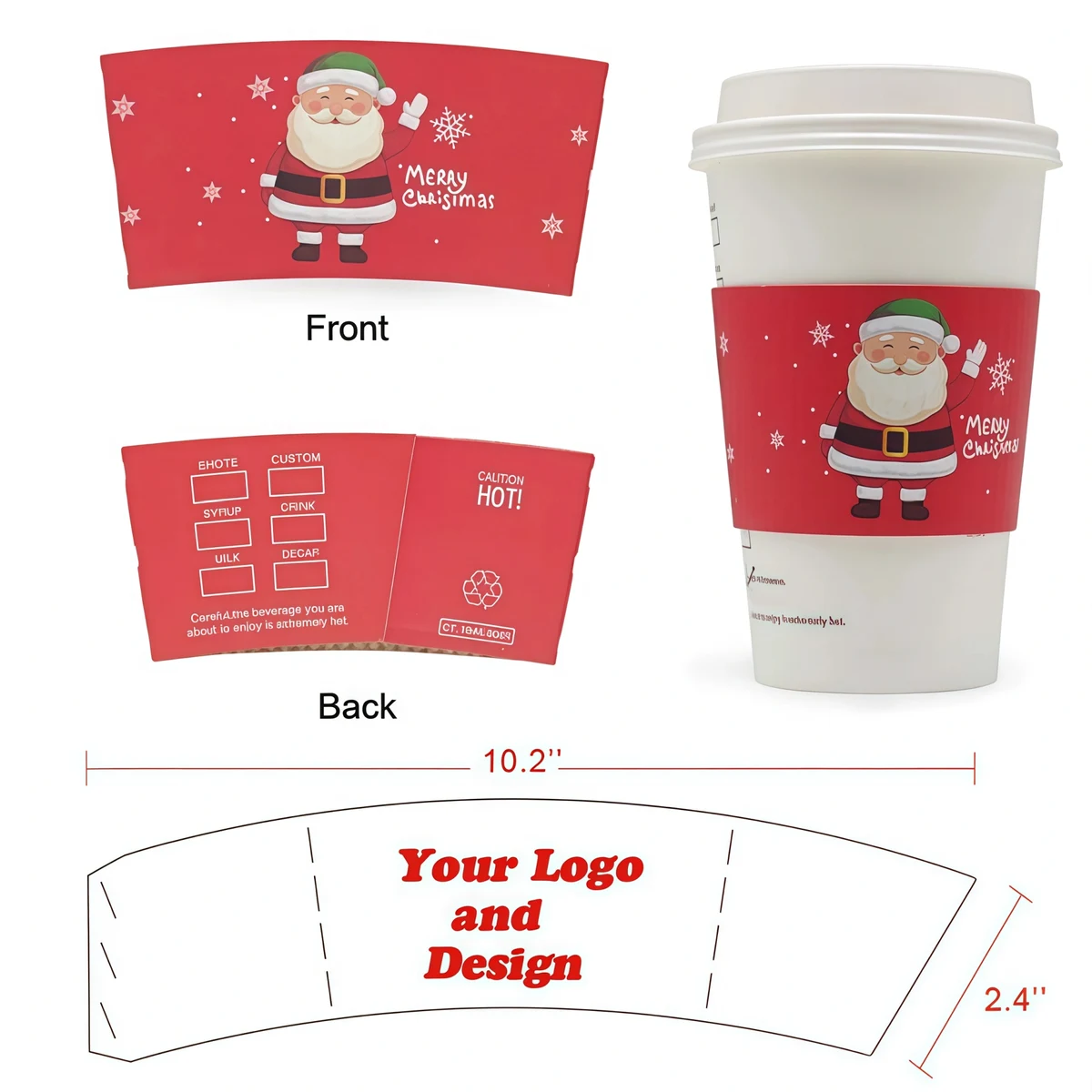 Full Color Customized Paper Coffee Cup Sleeves 1