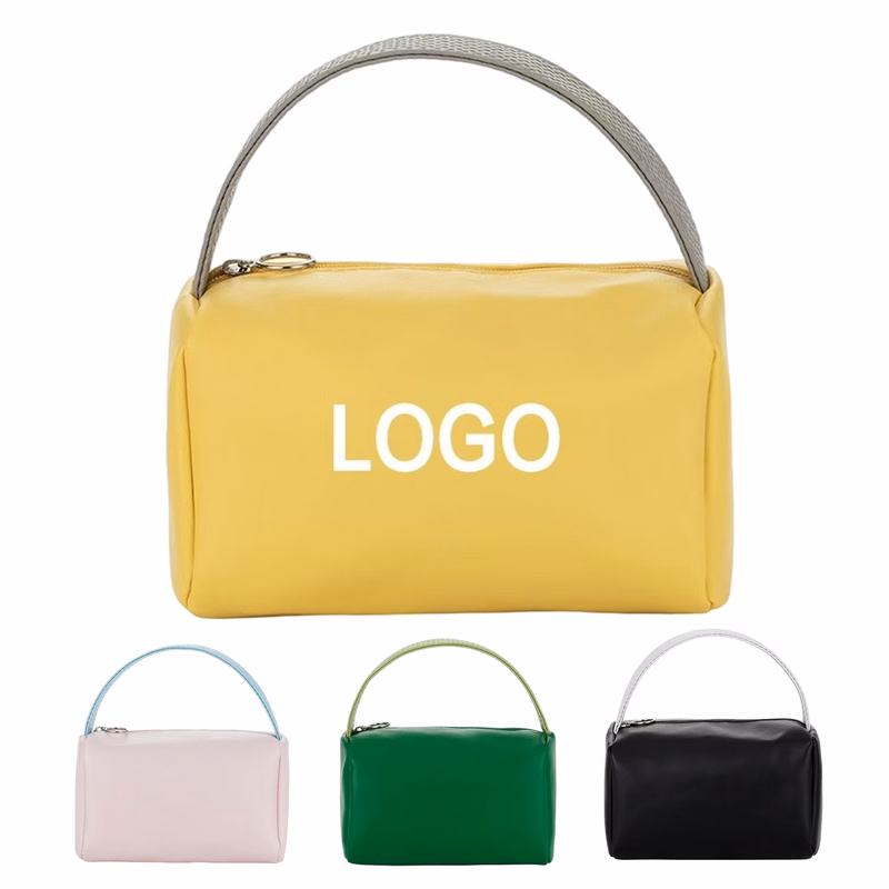 PU Cosmetic Bag With Braided Handle