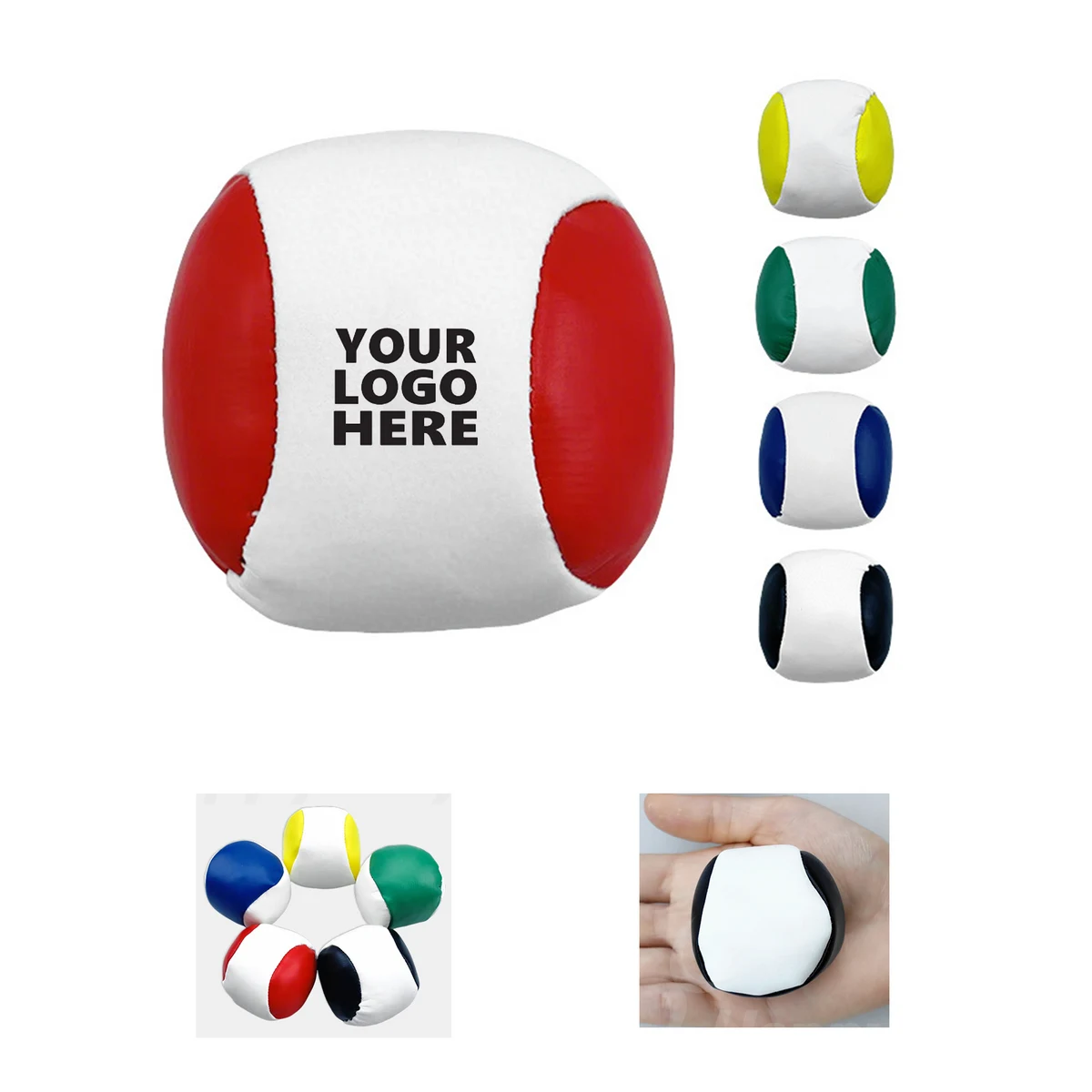 Round PU Two Tone Footbag Ball 1