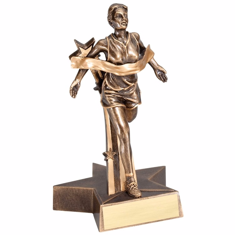 6 1/2" Tall Track Female Superstar Resin Award
