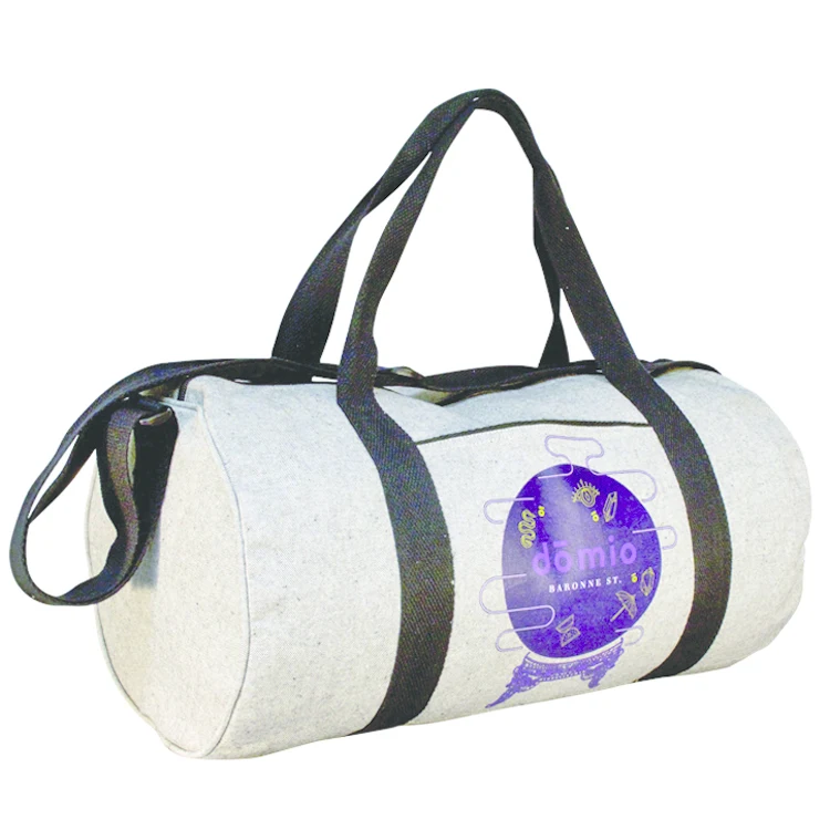 Super Sale- 14 oz. Cotton Grey Tweed Duffel Bag 1