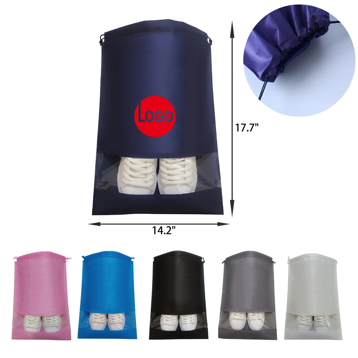 Lightweight Portable Drawstring Non Woven Shoe Bag 1