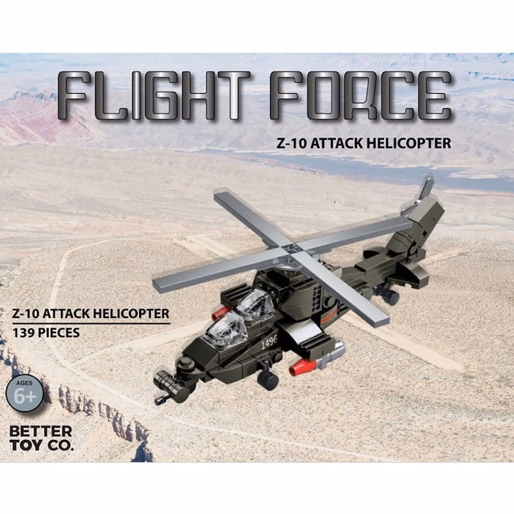 Z-10 Attack Helicopter Building Brick Kits - 139 Pieces Ages 6+