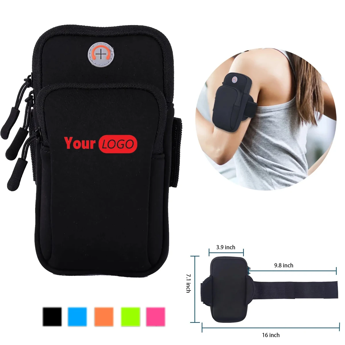 Adjustable Arm Strap Fitness Sport Cell Phone Bag Key Pocket 1