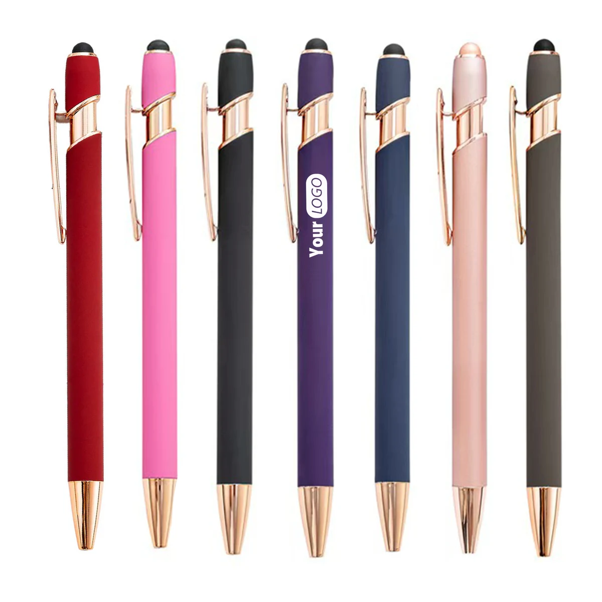 Smooth Click Aluminum Barrel Ballpoint Writing Pen, custom pen with logo imprint 1