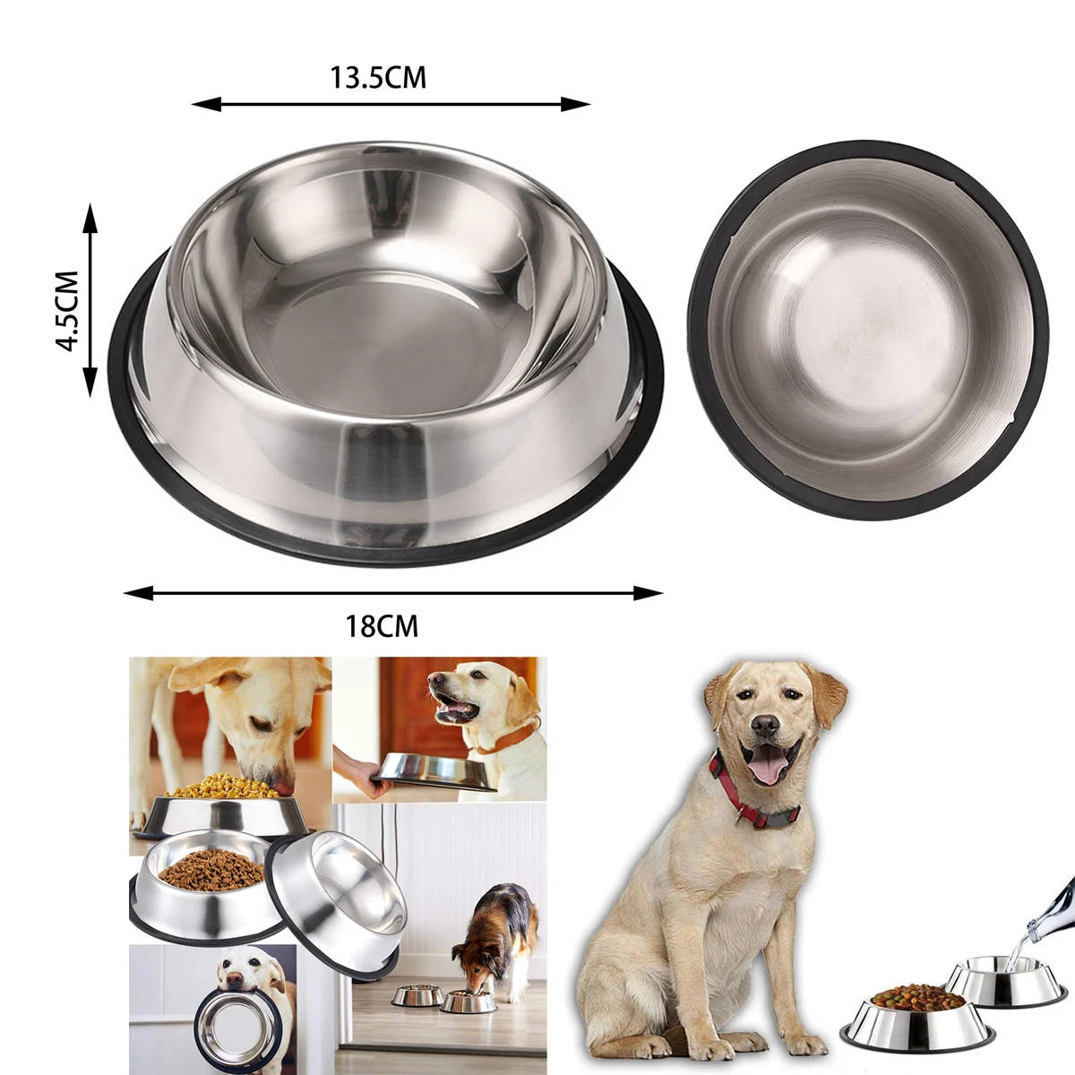 8 oz Stainless Steel Dog Bowl 1