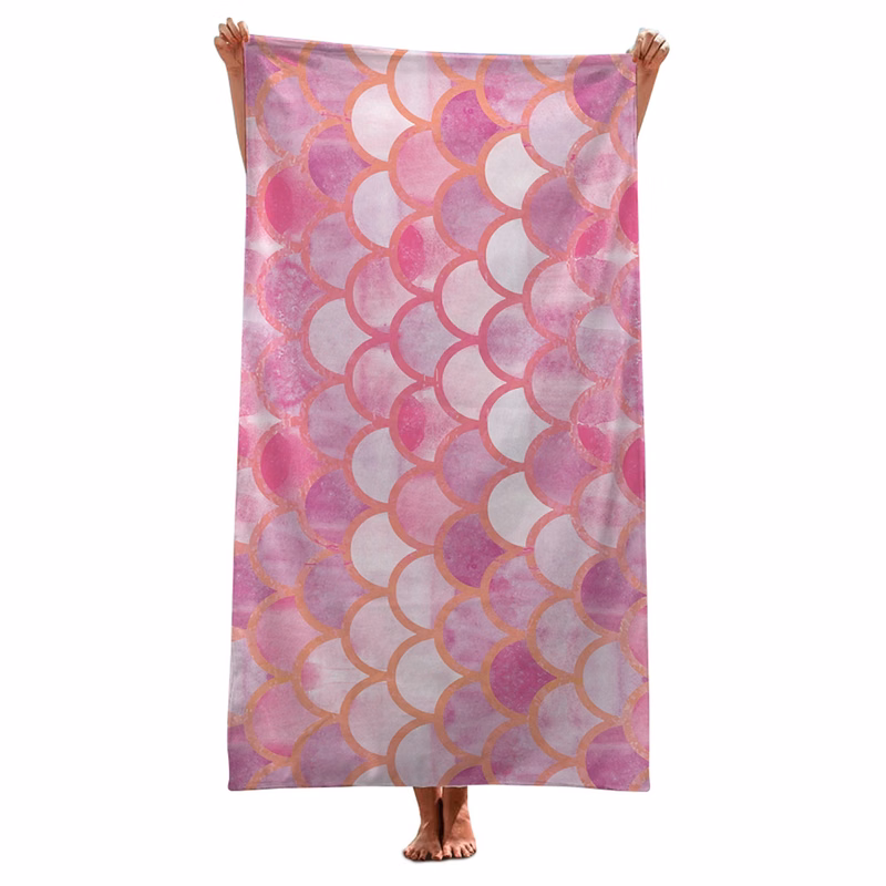 30" x 59" Full Color Microfiber Terry Beach Towel